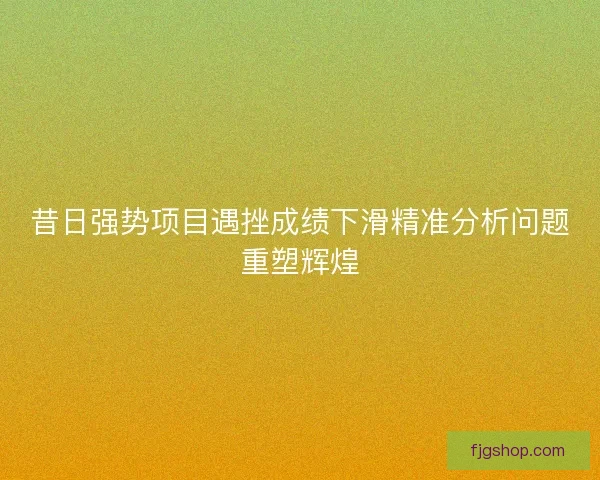 昔日强势项目遇挫成绩下滑精准分析问题重塑辉煌