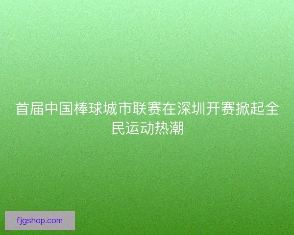 首届中国棒球城市联赛在深圳开赛掀起全民运动热潮